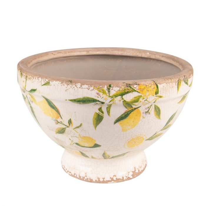 Pot de fleurs imprimé de citrons