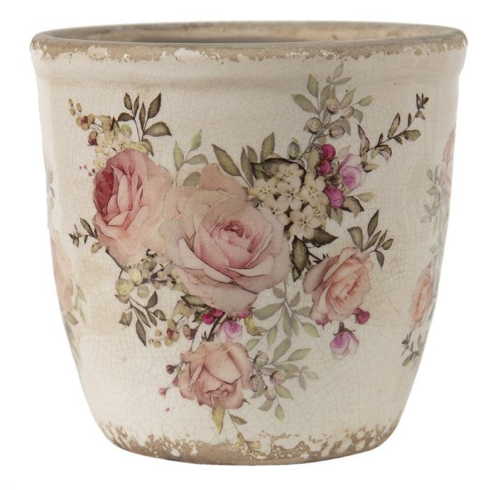 Pot de fleurs imprimé de roses
