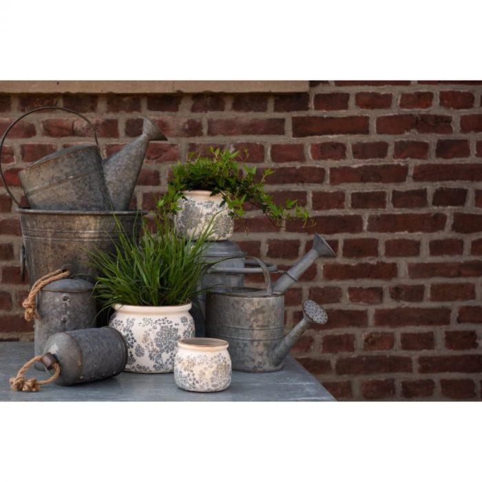 Pot d'intérieur grand modèle fleurs grises – Image 2