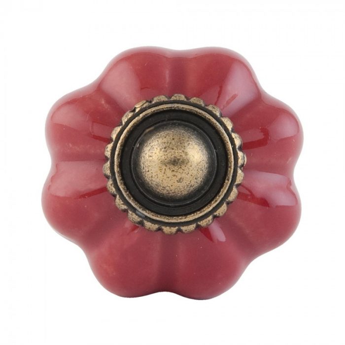 Bouton de porte céramique rouge – Image 2
