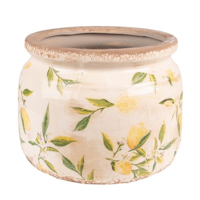 Pot de fleurs décor citrons