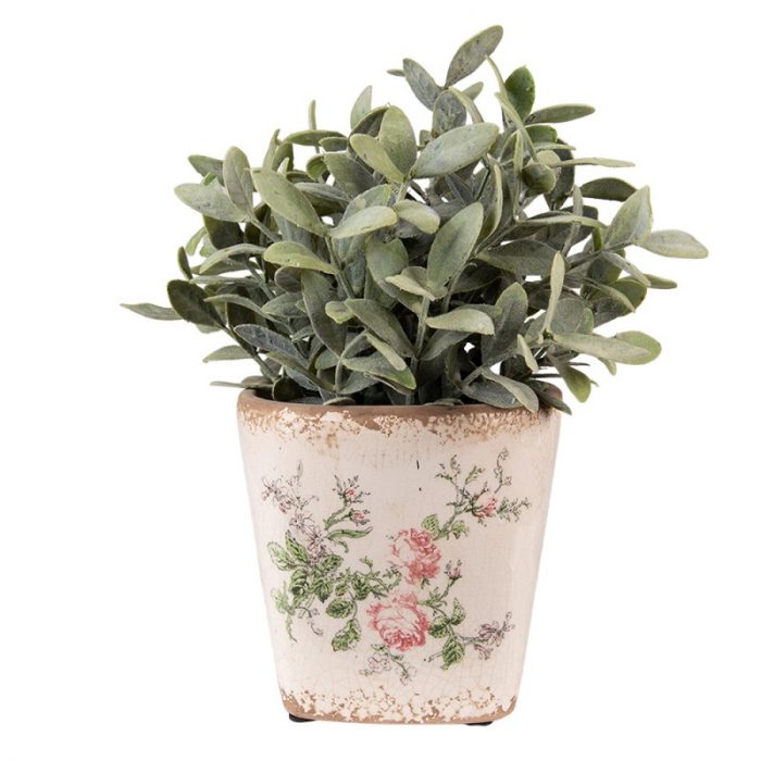 Pot d'intérieur carré avec des roses – Image 2