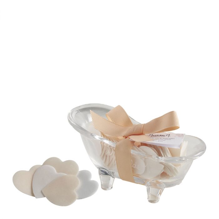 Baignoire porte-savon et 3 roses de savon Petits Cœurs - Parfum Rose