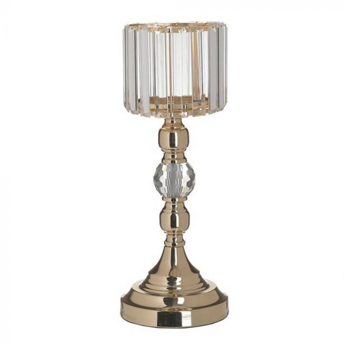 Bougeoir en métal et verre