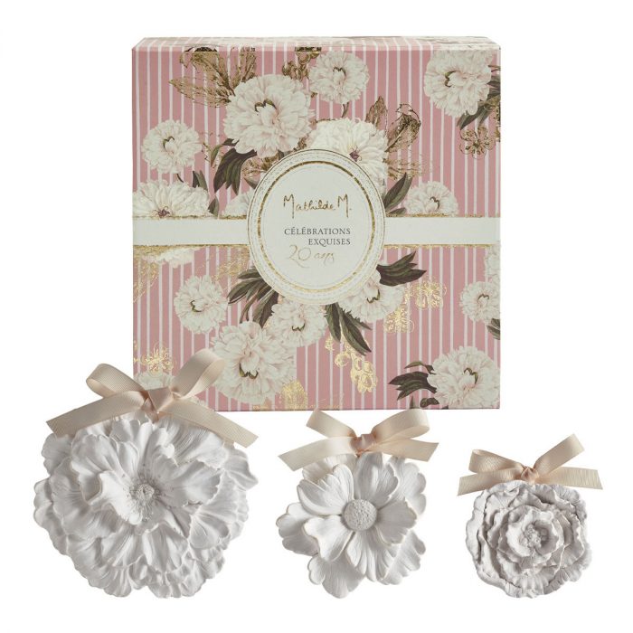 Coffret de 3 fleurs parfumées Célébrations Exquises - Fleur de Coton