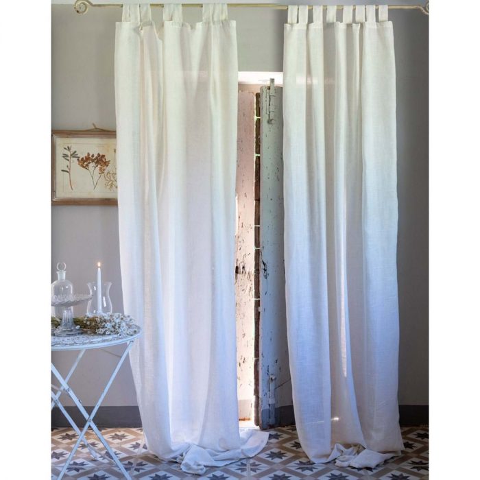 Rideau blanc polyester