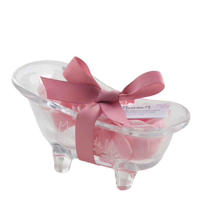 Baignoire porte-savon et 3 roses de savon Rose - Parfum Rose – Image 3