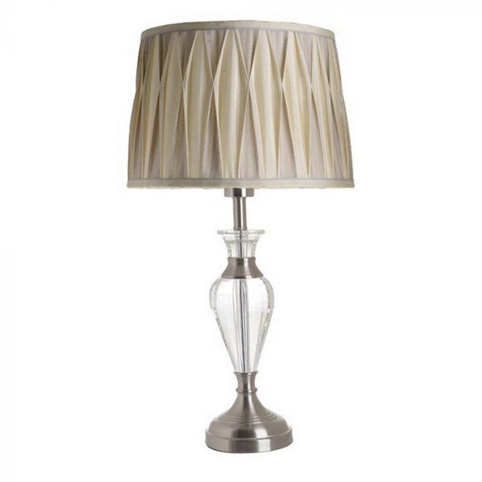 Lampe métal/plexi transparent/argent