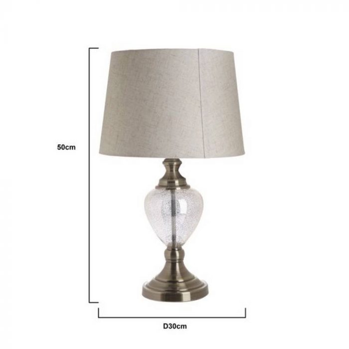 Lampe verre/métal transparent/bronze – Image 2