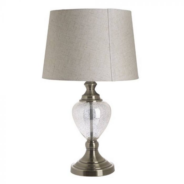 Lampe verre/métal transparent/bronze