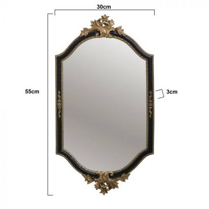 Miroir en résine noir/or – Image 4