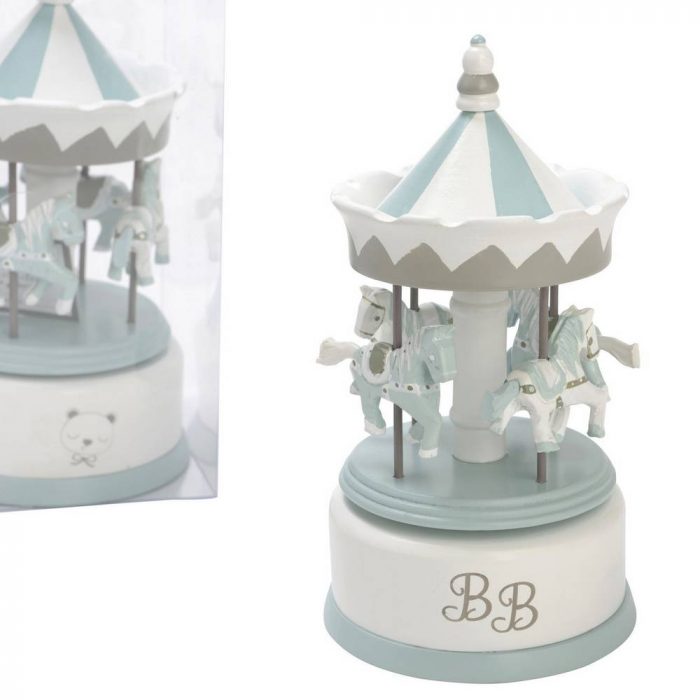 Boîte à musique carrousel bleu