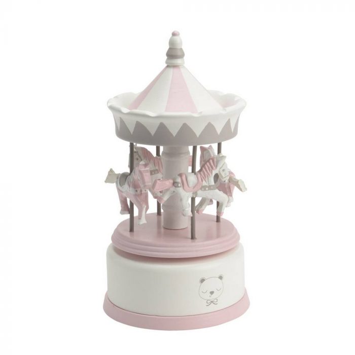 Boîte à musique carrousel rose