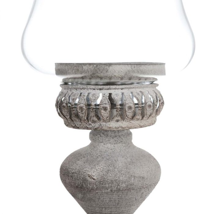 Bougeoir en métal gris – Image 3