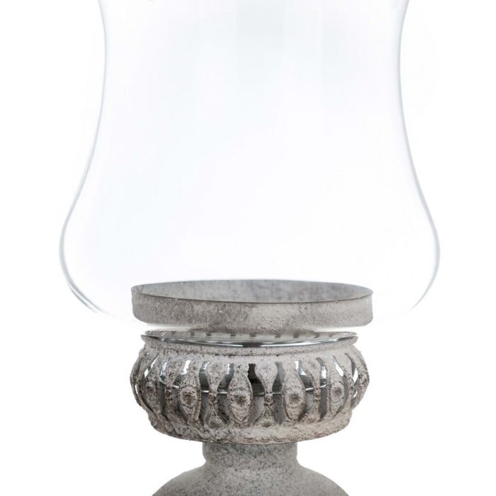 Bougeoir en métal gris – Image 2