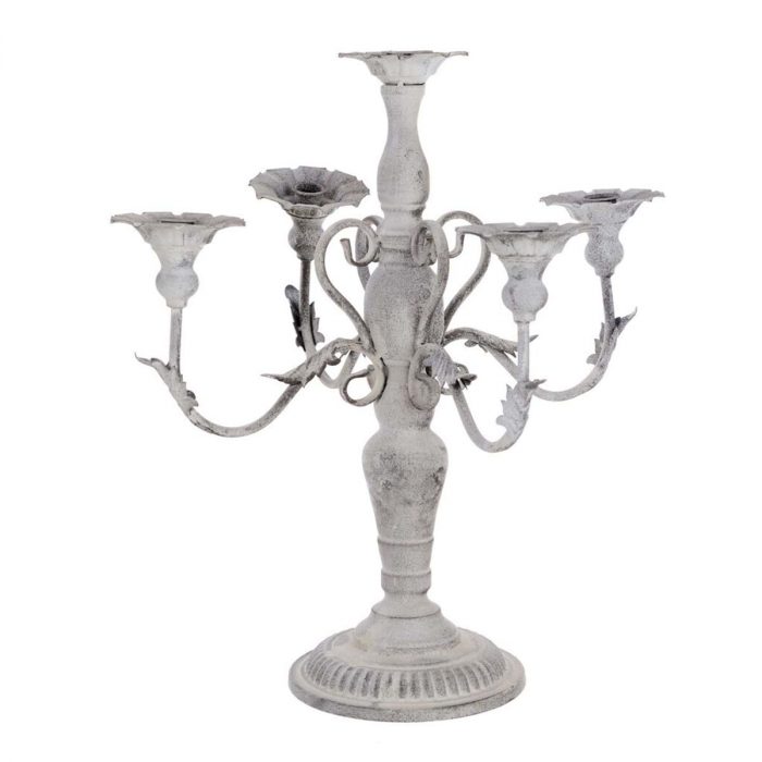 Candélabre en métal gris – Image 2