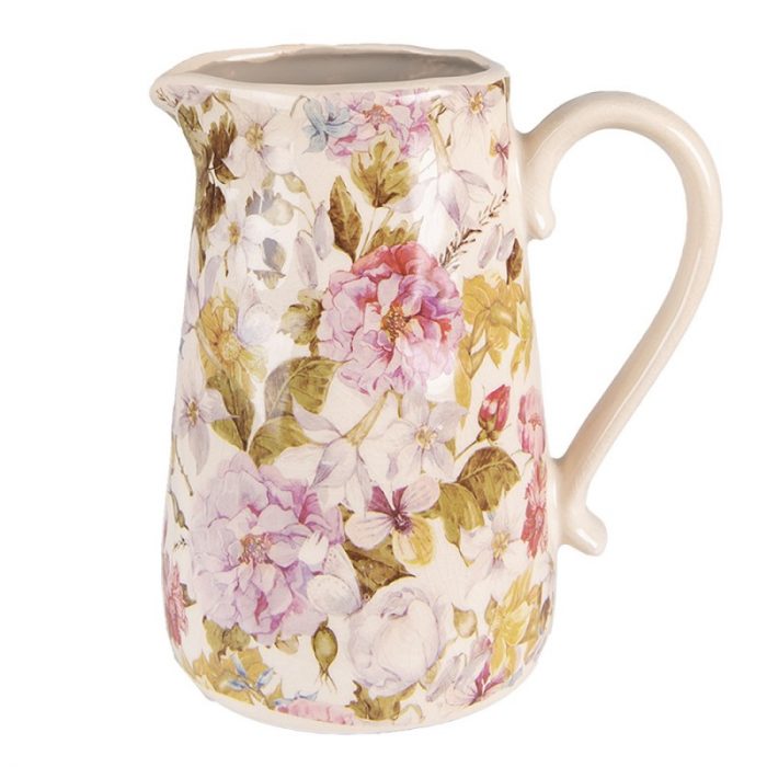 Pichet floral en céramique