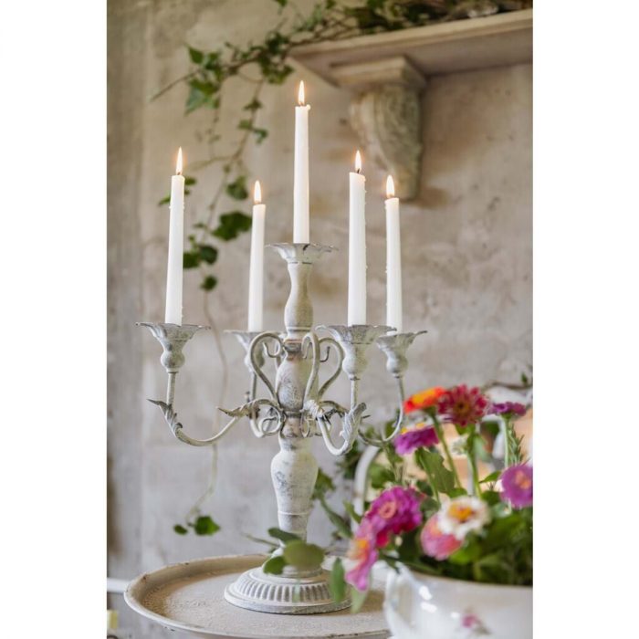 Candélabre en métal gris – Image 4