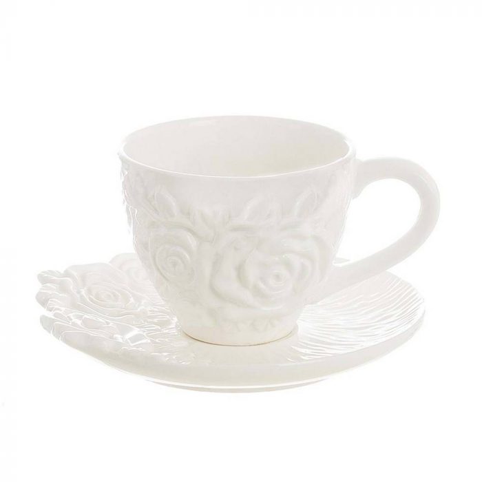 Tasse et soucoupe décor floral