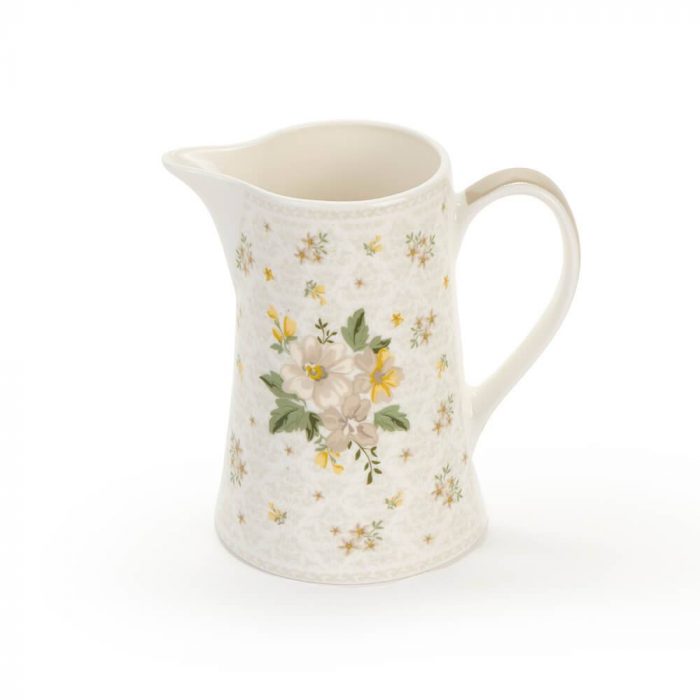 Pichet en céramique fleurs