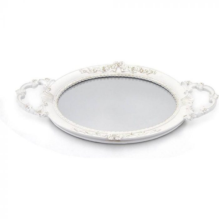 Plateau ovale blanc