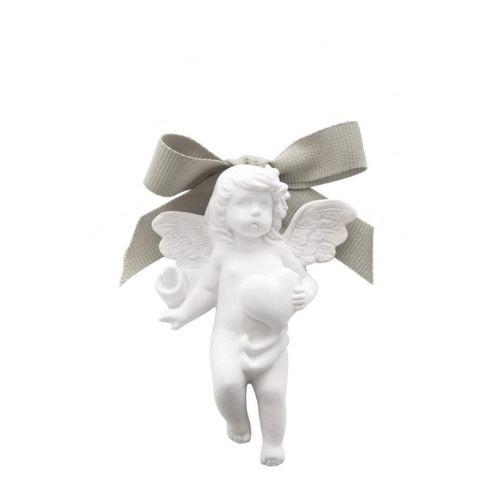 Décor parfumé Angelot avec Coeur - Poudre de Riz