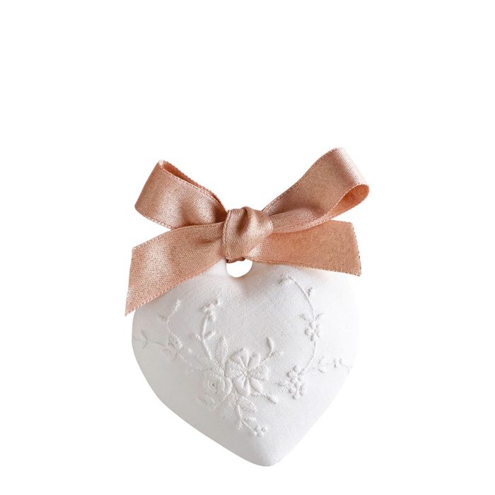 Décor parfumé Coeur brodé - Rose Élixir