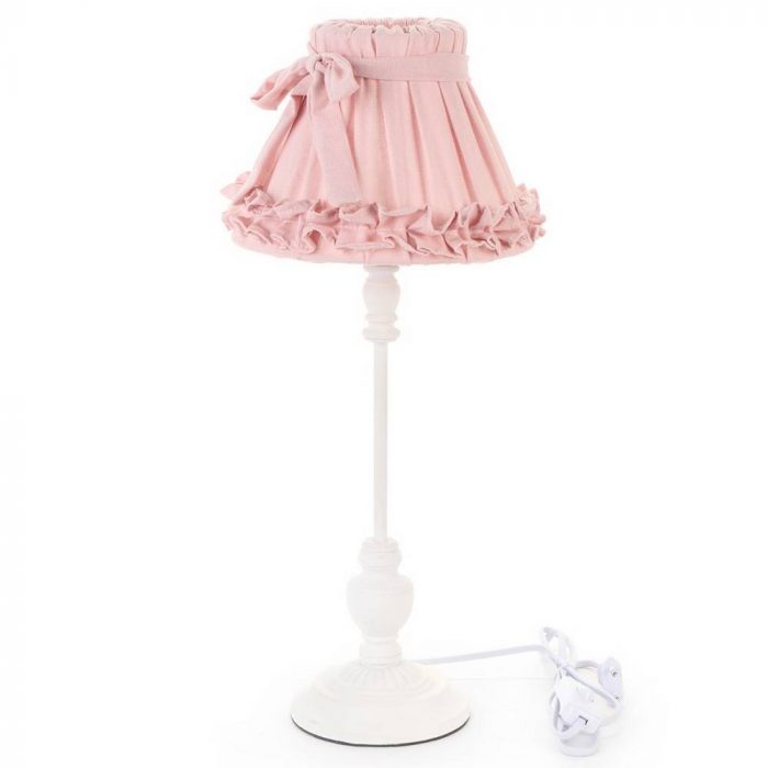 Lampe avec abat-jour rose