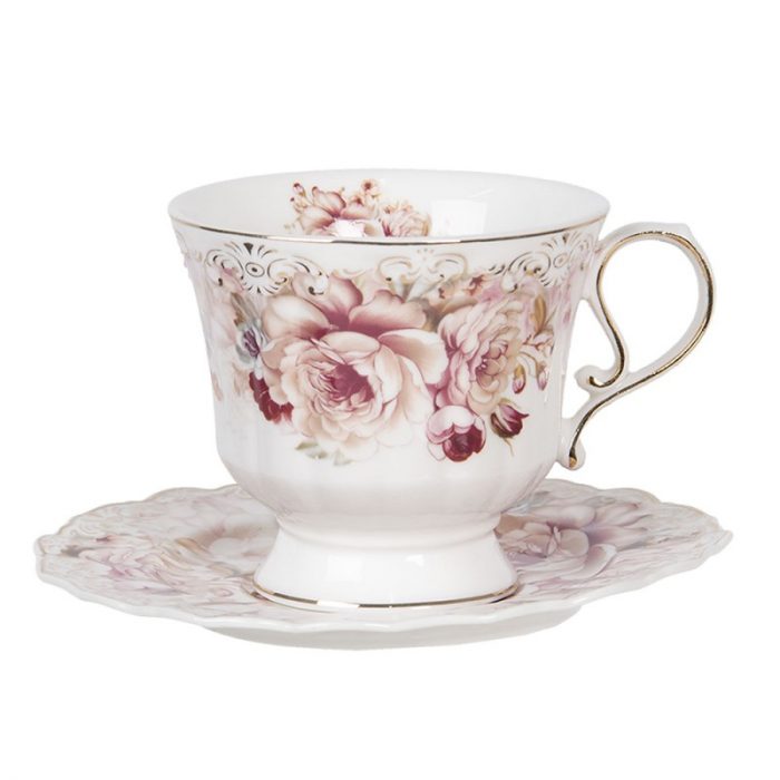 Tasse + soucoupe en porcelaine