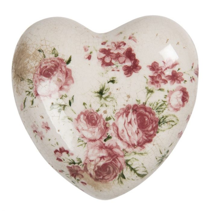 Coeur en céramique avec des roses
