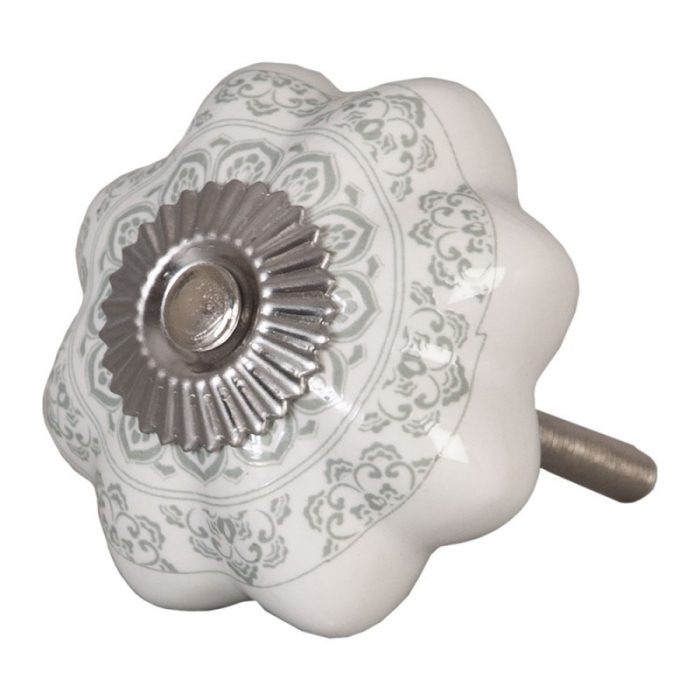 Bouton de porte blanc et gris