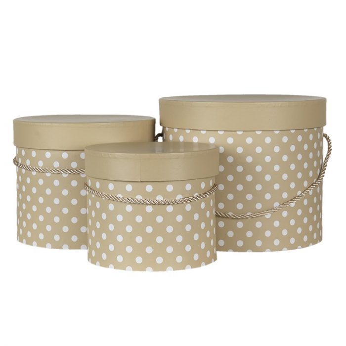Set de 3 boîtes rondes à pois