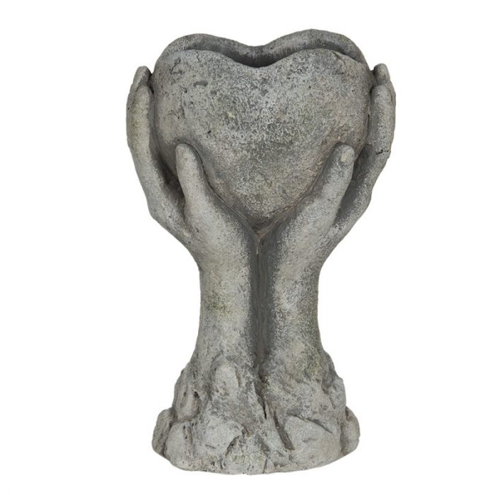 Pot de fleurs mains et coeur