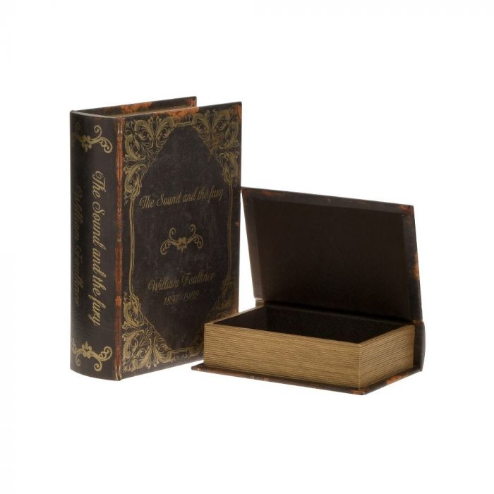 Boîte livre brun / or