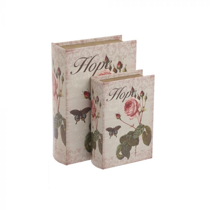 Set de deux boîtes livres avec des roses