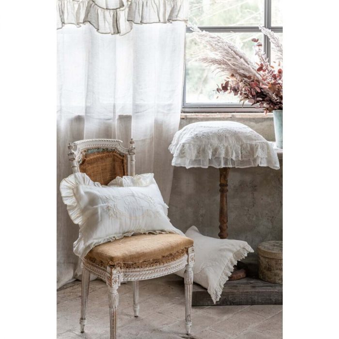 Coussin lin et dentelle – Image 2