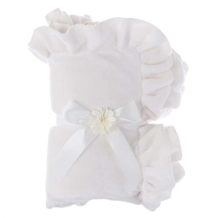 Plaid blanc en polyester