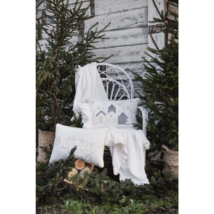 Plaid blanc en polyester – Image 2