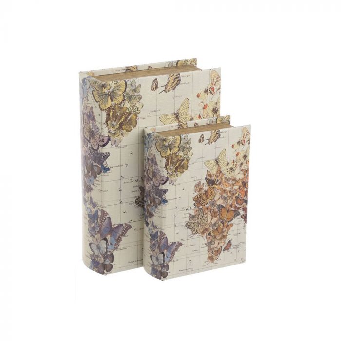 Set de deux boîtes livres papillons