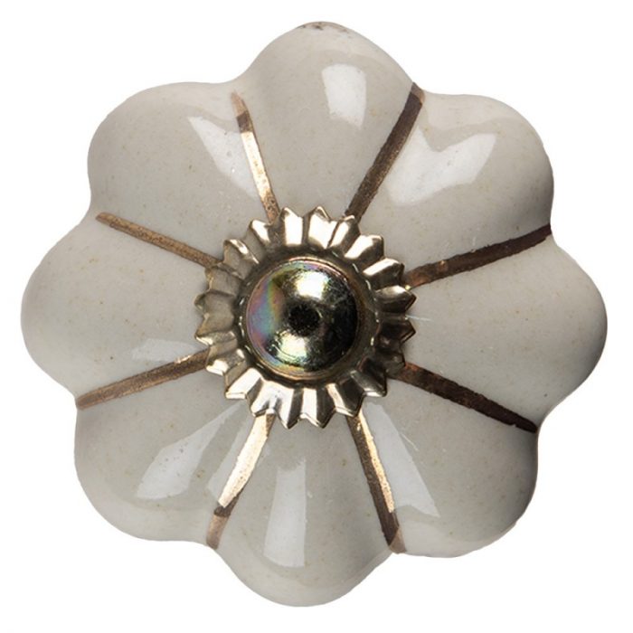 Bouton de porte beige or