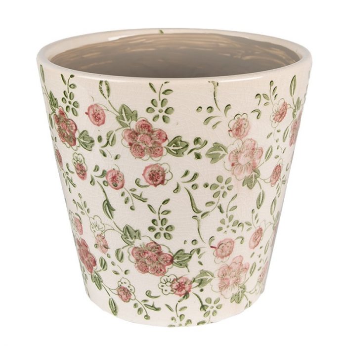 Pot de fleurs rose