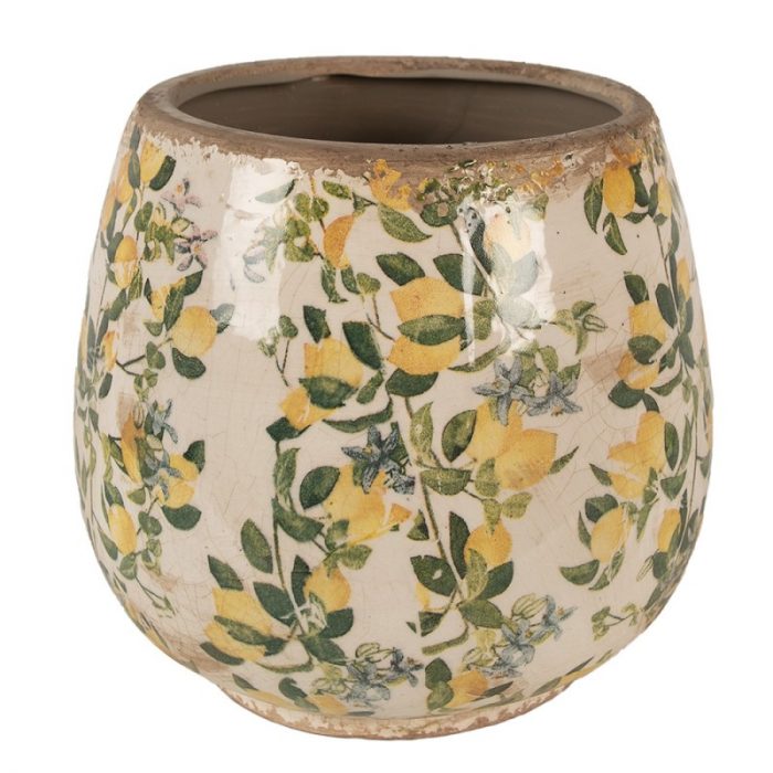 Pot de fleurs en céramique citrons