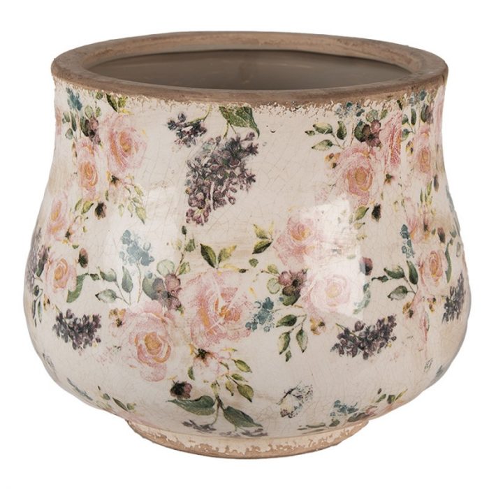 Pot de fleurs décor floral
