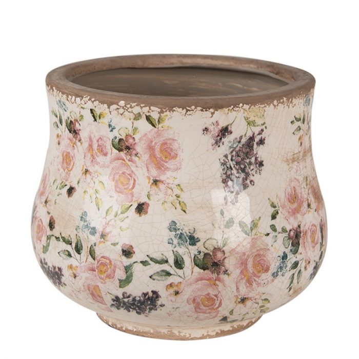 Pot de fleurs rose parme