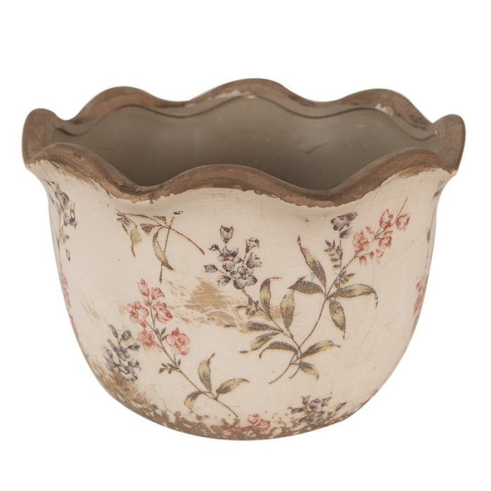 Pot de fleurs rose violine