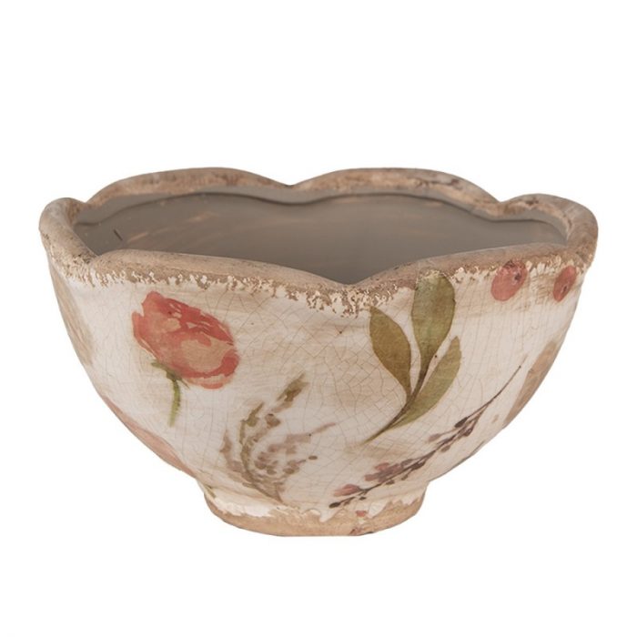 Pot de fleurs bord ondulé