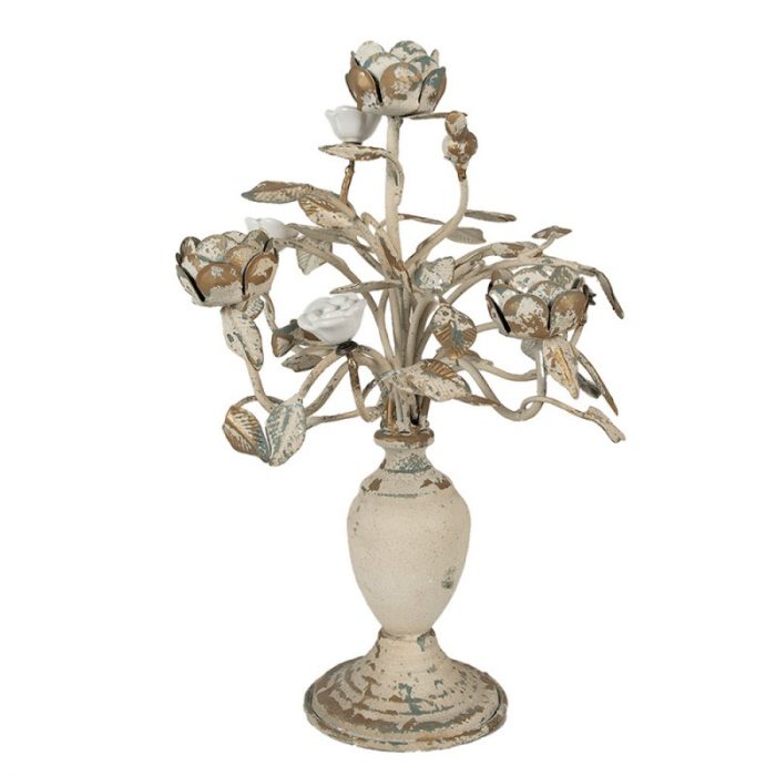 Chandelier fleurs céramique