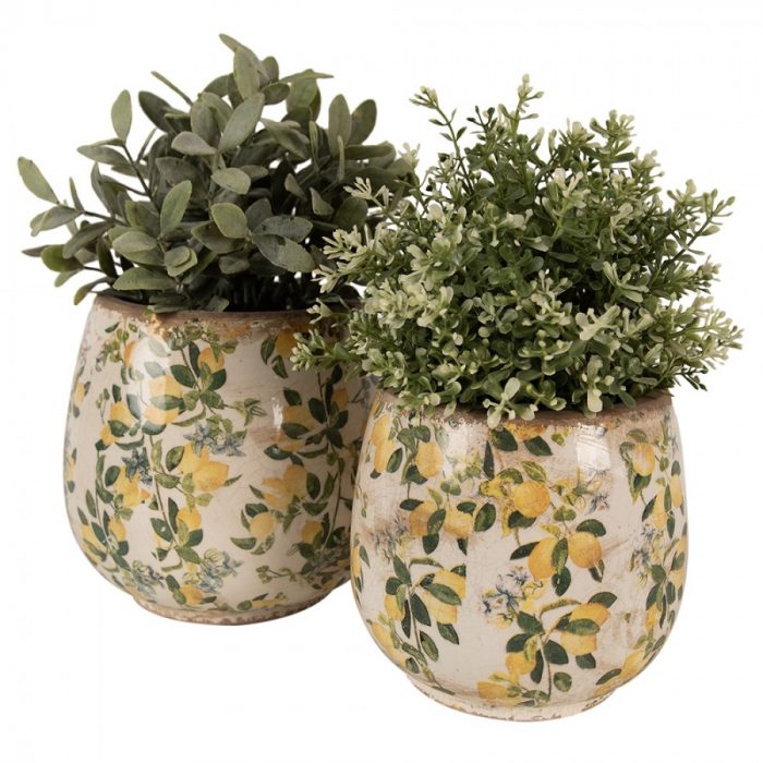 Pot de fleurs en céramique citrons – Image 3