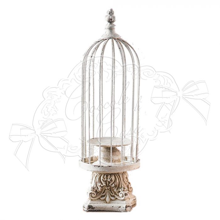 Bougeoir cage crème