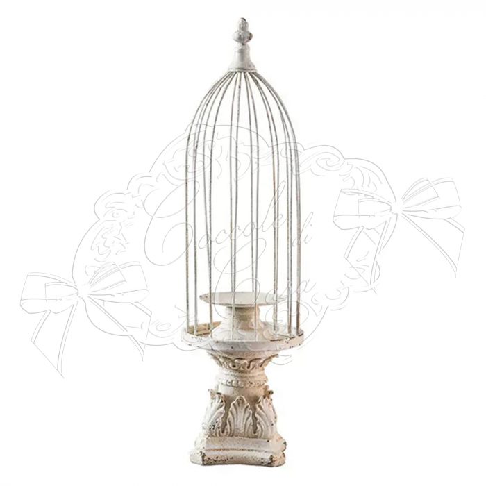 Bougeoir cage en métal